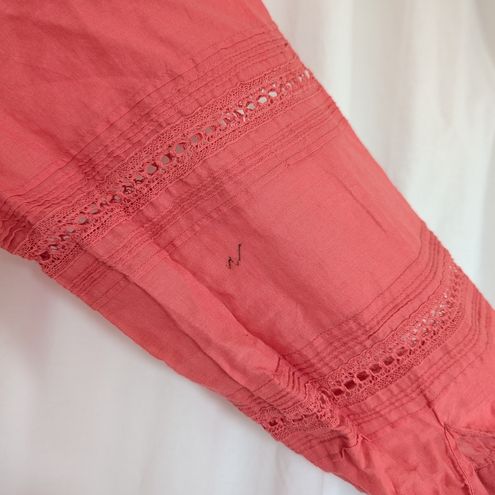 Doen Coral Pink Boho Lace-Trim Dress - Picture 7 of 7